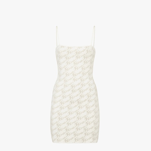 Fendi Dresses & Skirts - Fendi white reversible viscose sheath dress (no size tag but XS/0)